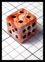 Dice : Dice - 6D Pipped - Red and White Swirl - KC Trade Aug 2014